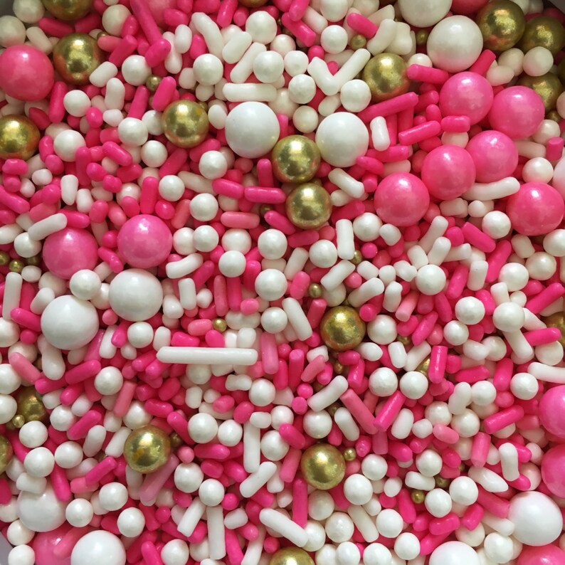 24K Pink Gold Sprinkles Mix 2 oz 4 oz 6 oz Cake Decorating Etsy