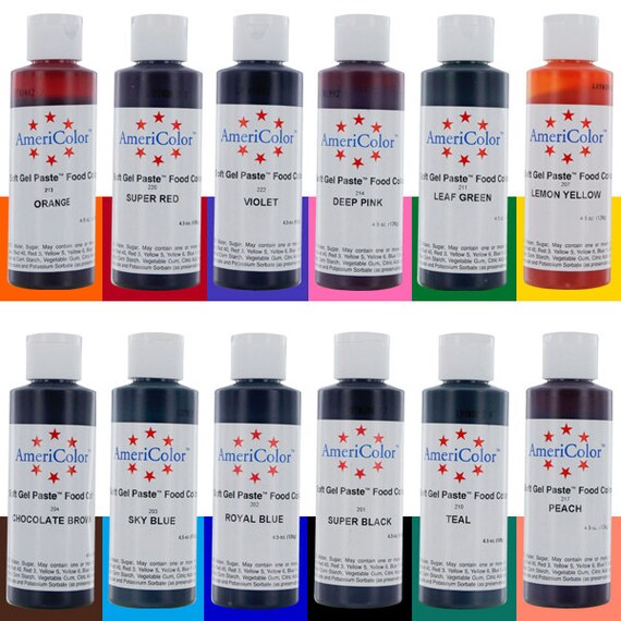 4.5 oz AmeriColor Soft Gel Paste Food Color - 31 Colors!!! to choose ... 4.5 oz AmeriColor Soft Gel Paste Food Color - 31 Colors!!! to choose ...