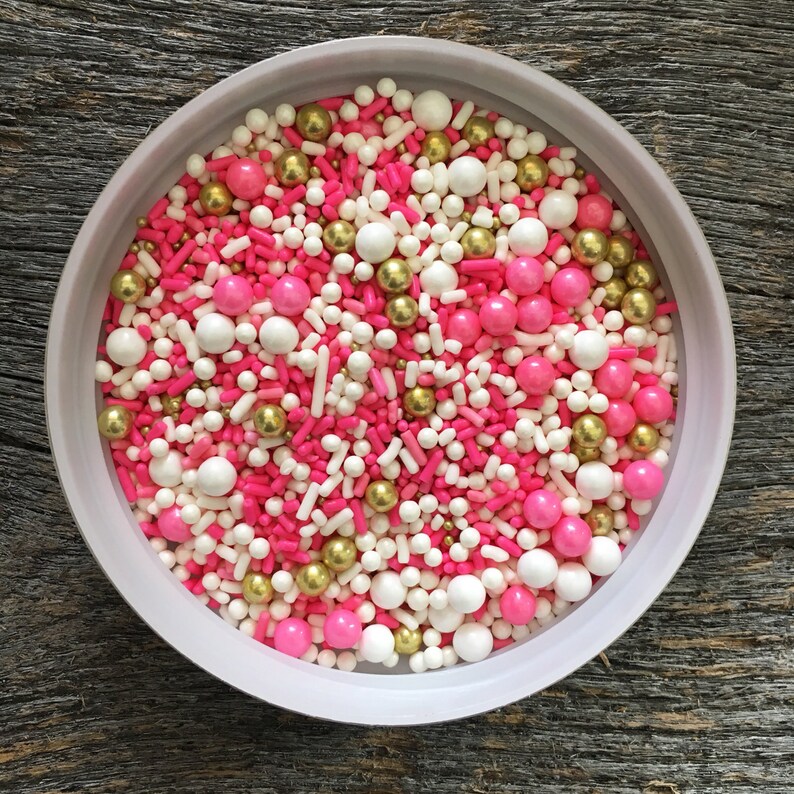 24K Pink Gold Sprinkles Mix 2 oz 4 oz 6 oz Cake Decorating Etsy