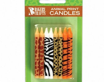 Animal Print Candles 24 count 2.5" Birthday Party Celebration - Birthday Candle