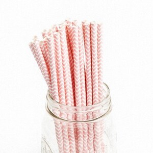 Straws Cake Pop Sticks Orange Chevron or Straws 7.75&quot;
