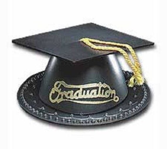 Black Gold Graduation Cap W Tassel Cake Topper Wilton Etsy