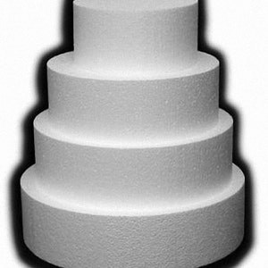 Round Foam Cake Dummy 4&quot; THICK x 4&quot; -  20&quot; DIAMETER