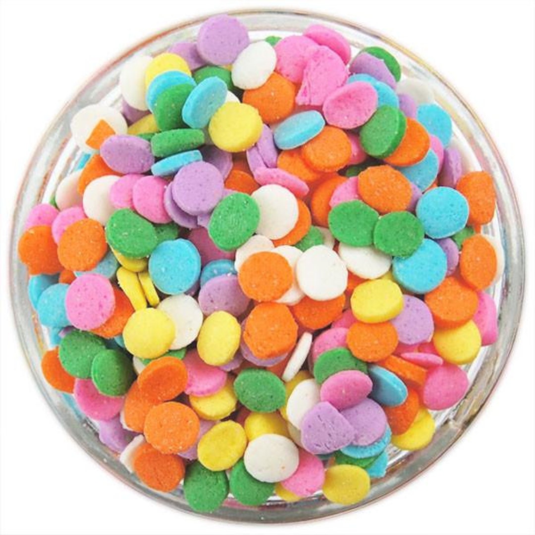 Pastel Confetti Sprinkles 8 OZ Rainbow Sequin 1/4 , Gluten Free Cupcake