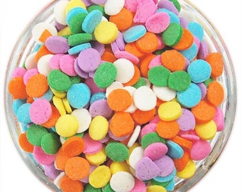 Pastel Confetti Sprinkles 8 OZ Rainbow Sequin 1/4" , Gluten Free Cupcake Ice Cream Sprinkles 1/2 pound Half LB