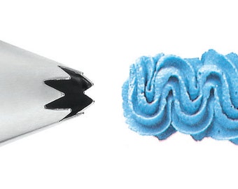Decorating Tip #18 - Stainless Steel - Open Star Cake Piping Royal Icing Borders