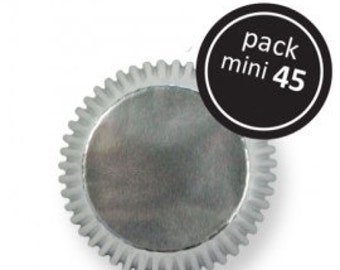 45 Mini Silver Metallic Cupcake Liners - PME