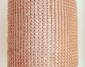 1 Yard X 2.25" WIDE Rose Gold Cake Wrap Bling - Rhinestone Mesh Diamond like Champagne Copper Bronze Blush