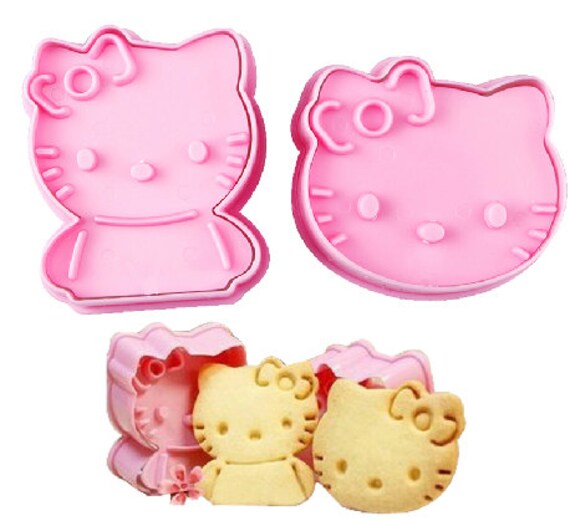 Hello Kitty Cutter 2 PC Set Cookie Cutter Fondant Gumpaste Etsy