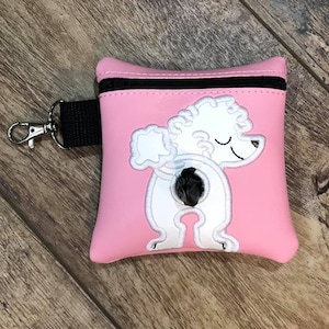 Poodle Poop Bag Pouch-Zippered Poop Bag Holder-Poodle Dog bag