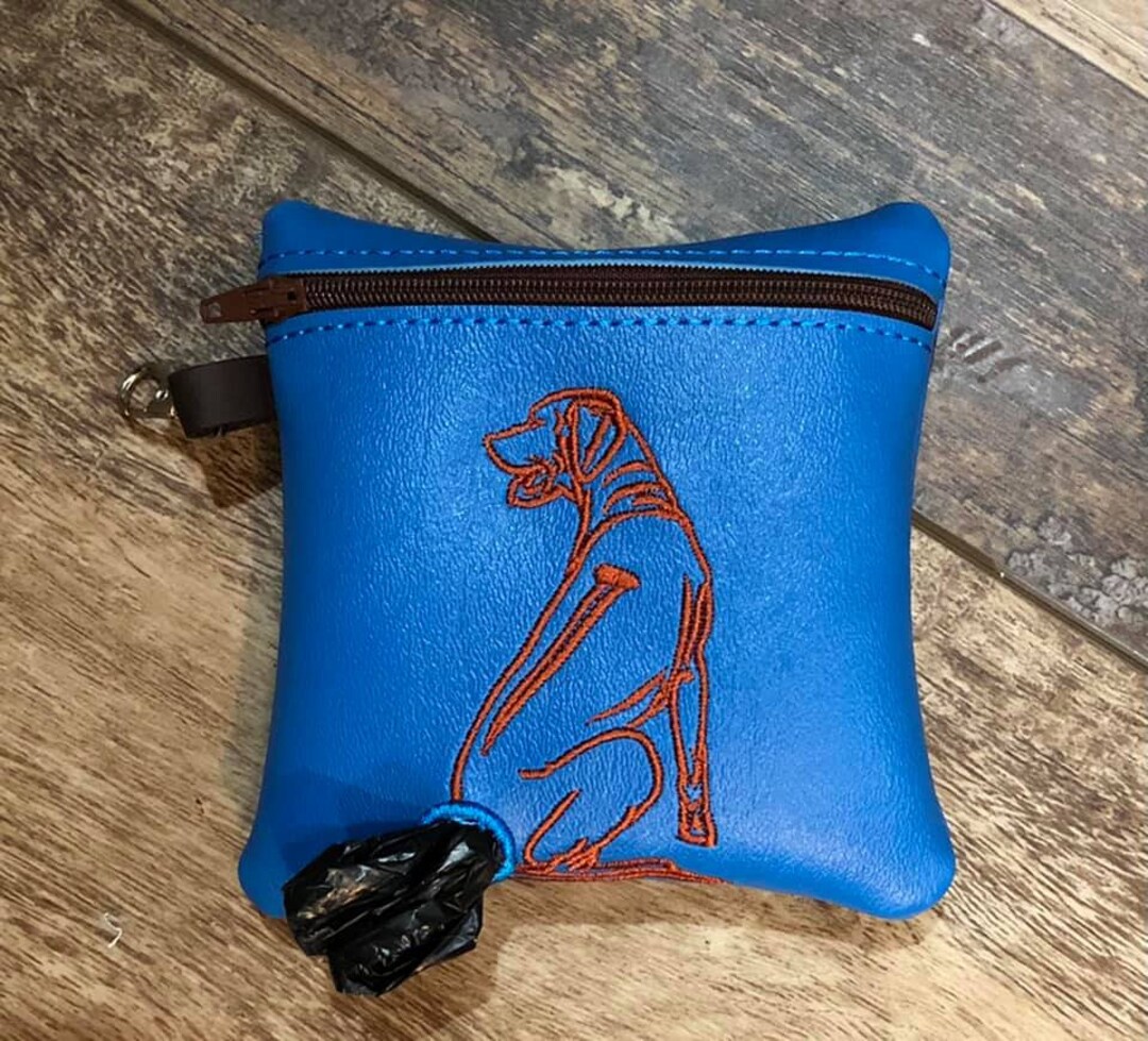 Rhodesian Ridgeback Poop Bag Pouch-Zippered Poop Bag Holder-Dog poo bag ...