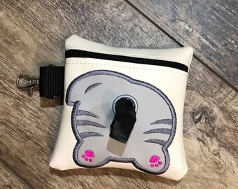 Cat Butt Poop Bag Pouch-Zippered Poop Bag Holder-Fur mom gift