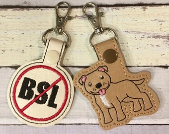 Pit Bull Key Chain, Key fob,  Snap Tab, Dog Key Chain