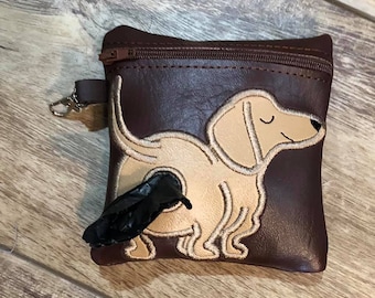 Dachshund Dog Poop Bag Pouch-Zippered Poop Bag Holder-Doxie Butt