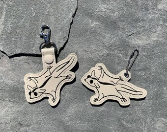 Sugar Glider Key Chain, Key fob, Snap Tab, Baby Glider Key Chain