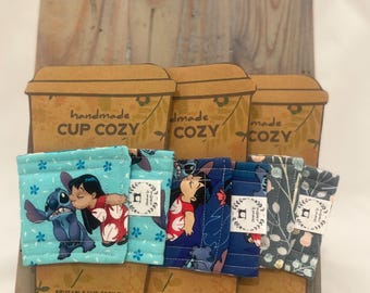 Handmade Cup Cozy Bundle – Reusable Coffee Sleeves, Cozies , Eco Friendly Gift for Coffee/Tea Lover, Hostess gifts, Thank you, wedding gift