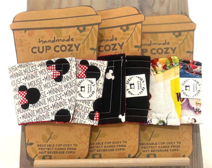 Cup Cozy Bundle – Reusable Coffee Sleeves, Drink Cozies, Gift for Coffee/Tea Lover, Gift Set Coworker, Mouse, Coworker, New Parents