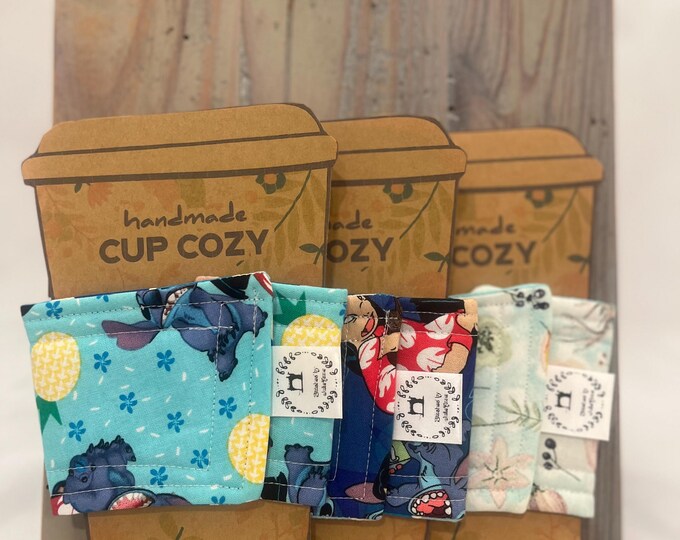 Handmade Cup Cozy Bundle – Reusable Coffee Sleeves, Cozies , Eco Friendly Gift for Coffee/Tea Lover, Hostess gifts, Thank you, wedding gift
