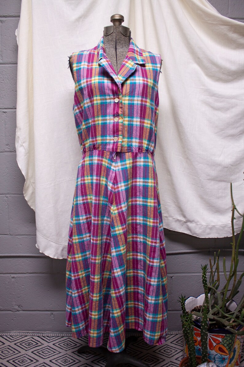 Pink Plaid Picnic Swing Dress image 1