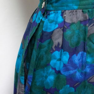 90s Blue Floral Midi Skirt image 3