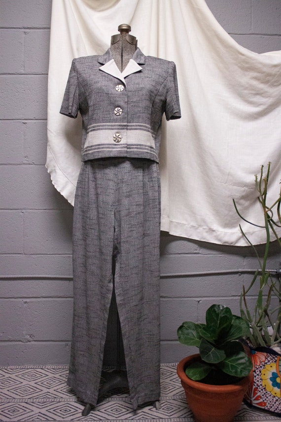 90s Women's Short Sleeve Minimalist Two Piece Set