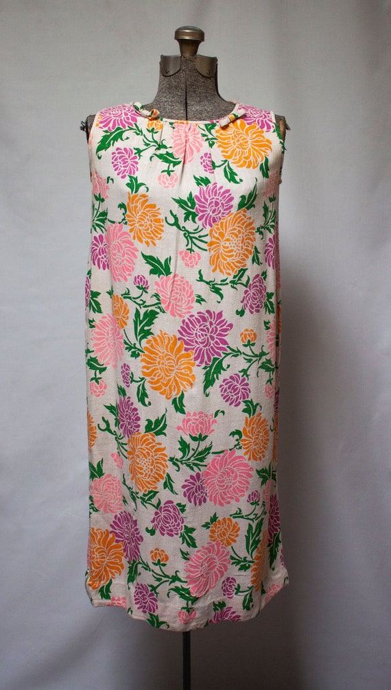 60s Sleeveless Summer Shift Dress - image 1