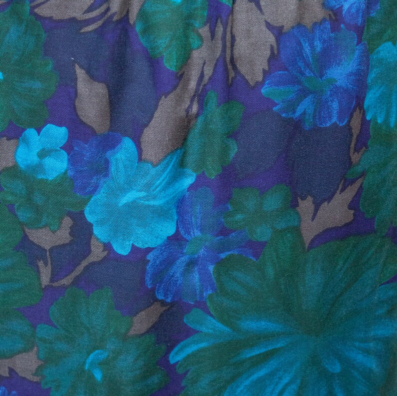 90s Blue Floral Midi Skirt image 5