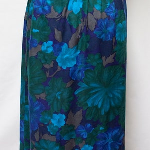 90s Blue Floral Midi Skirt image 4