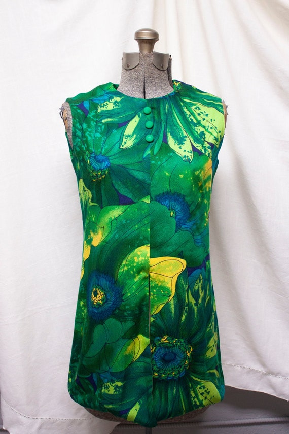 60s Psychedelic Handmade Tunic Dress