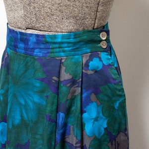 90s Blue Floral Midi Skirt image 2