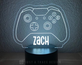 Personalized Gamer Tag LED Night Light: Gaming Controller Name Sign