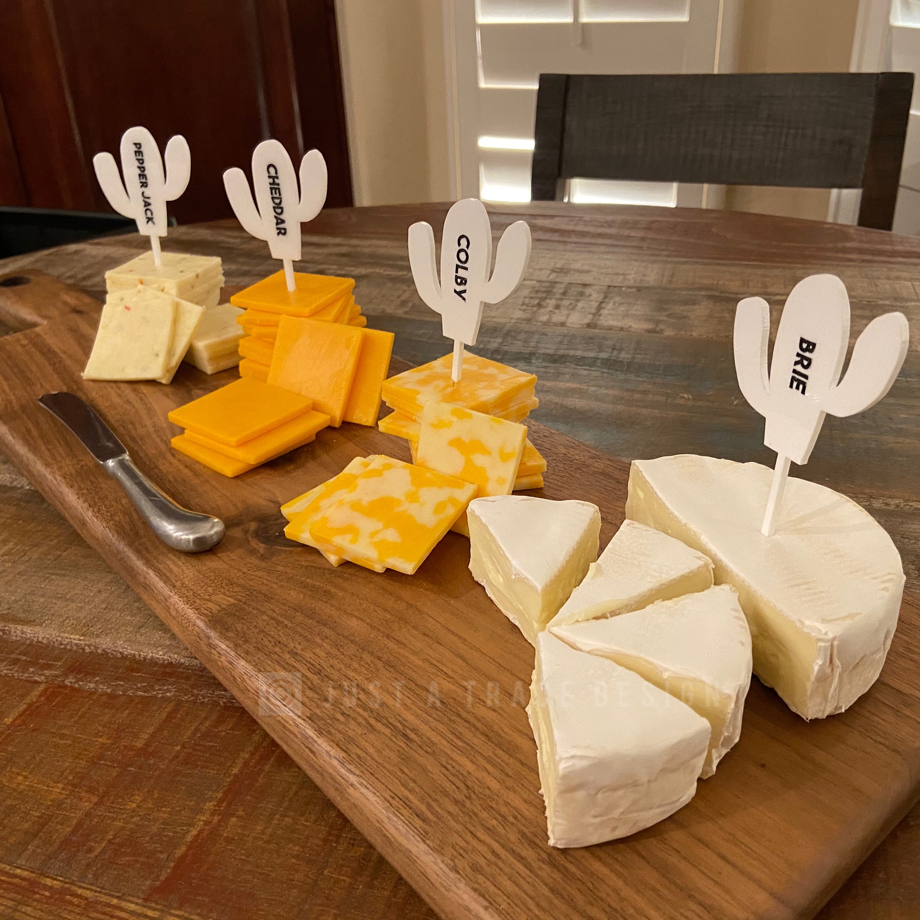Set of 5 Cheese Markers Cheese Board Serving Board Etsy