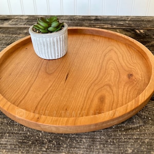 14&quot; Cherry Grazing Board Tray, Charcuterie Board, Coffee Table Tray, Ottoman Tray, Wood Platter, Serving Tray, Serving Dish, Appetizer Tray