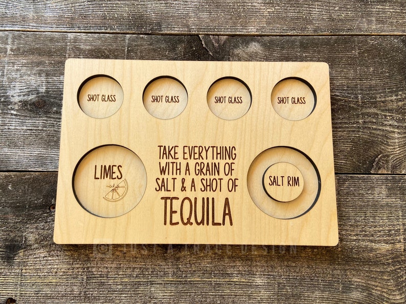 Tequila Flight Board Tequila Shot Board Serving Tray Etsy