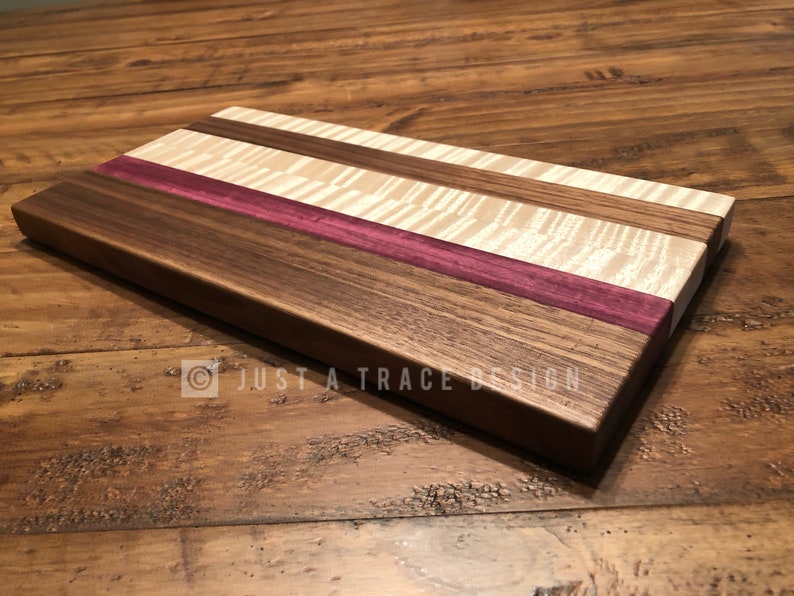 Walnut Maple Purple Heart Butcher Block Cutting Board Etsy