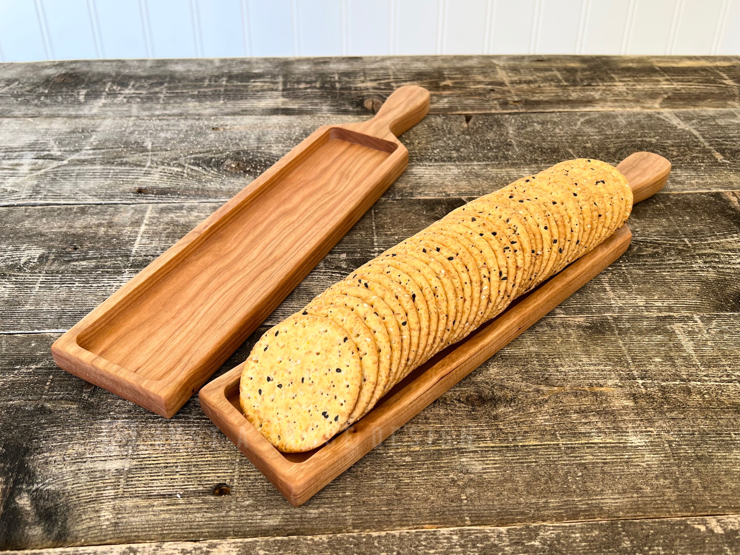 Plateau De Service En Bois Massif – Grand Plateau à Fromage/craquelins, Marron