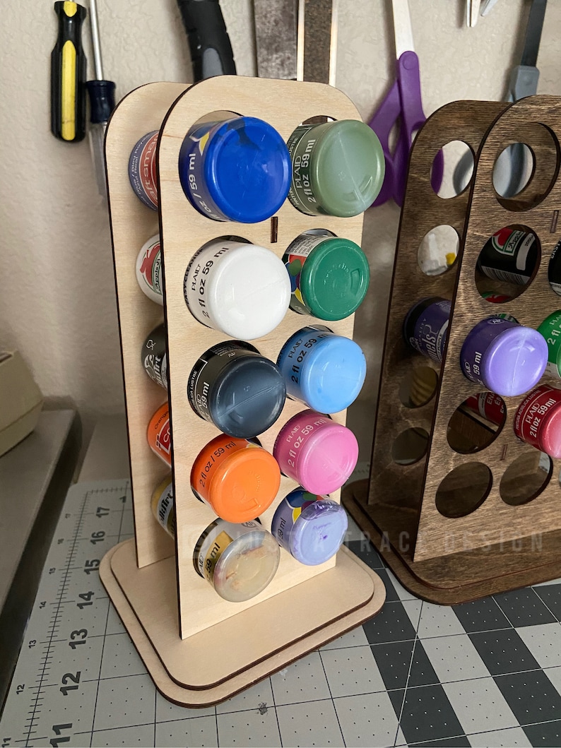 Craft Paint Bottle Holder 2 Oz Acrylic Paint Bottles Caddy Etsy