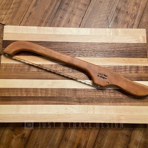 Bow Bread Knife Wood Bread Knife, Fiddle Bread Knife, Wooden Bread Knife Chef Foodie Gift Housewarming Gift, Wedding Gift, Anniversary Gift