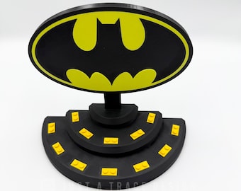 Bat man Mini Figure Display Stand, Brick 3D Printed, Holds 11 Figures