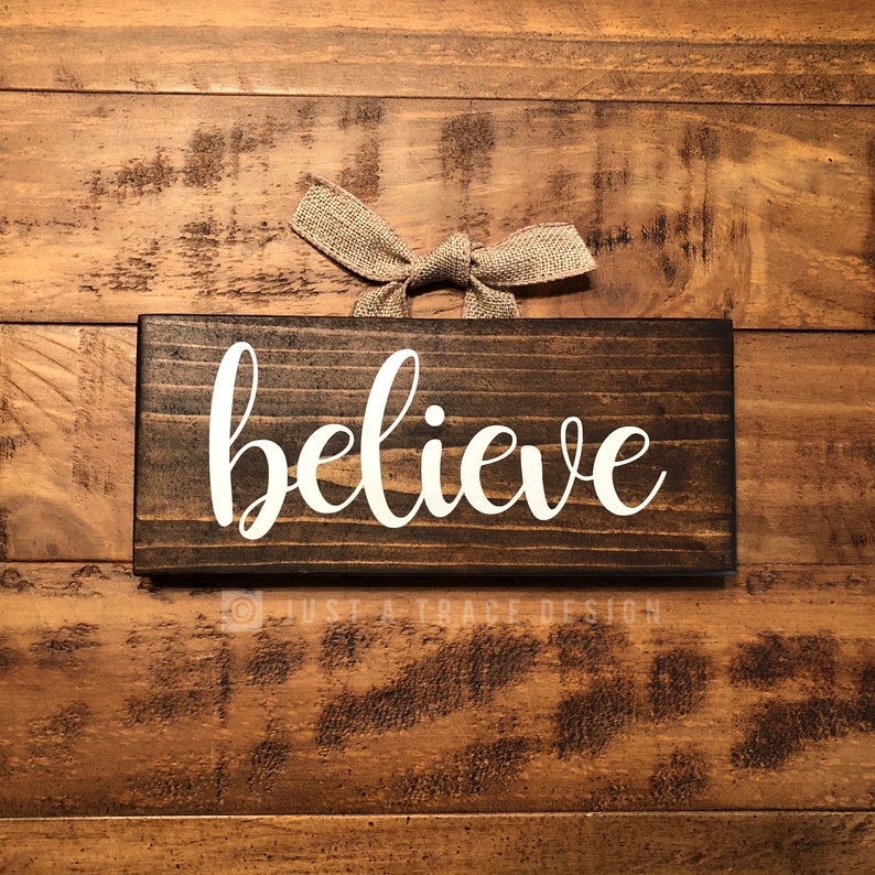 Believe Sign Wooden Sign Wall Decor Hand Painted Etsy