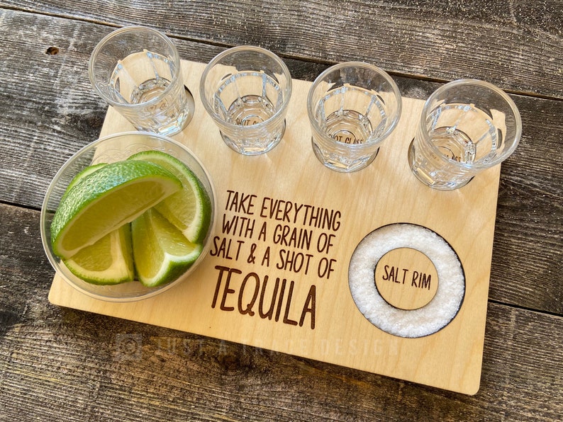 Tequila Flight Board Tequila Shot Board Serving Tray Etsy