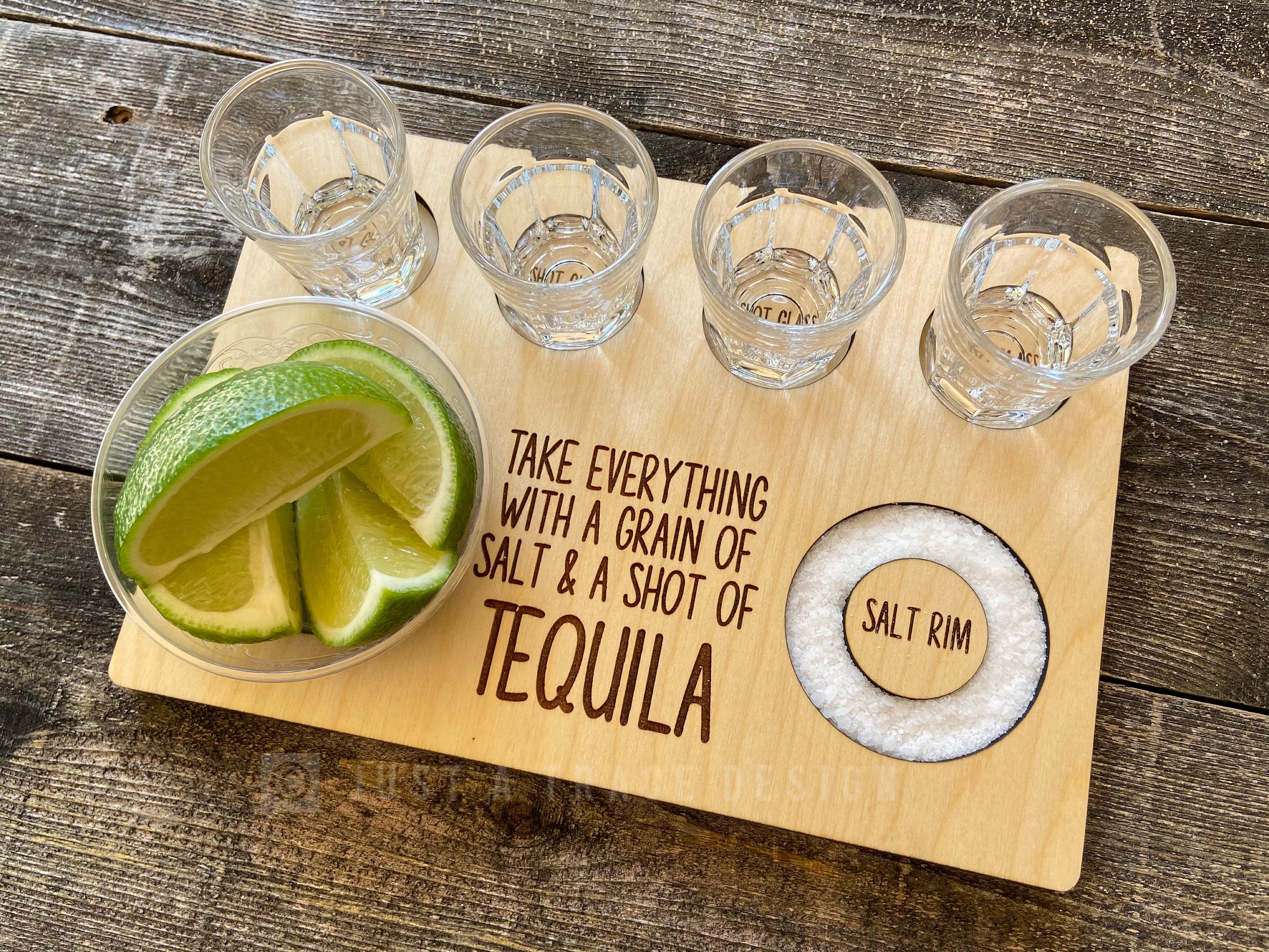 Tequila Flight Board Tequila Shot Board Serving Tray Etsy