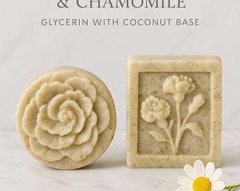 Gentle facial soap for Rosacea and sensitive skin-Goat milk, colloidal oatmeal, chamomile, calming, Handmade, fragrance free.