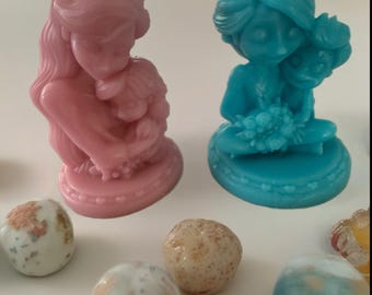 Mother and Child Soap – Handmade Figurine Gift – Baby Shower Favor – Mother’s Day Keepsake