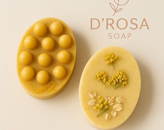 Moisturizing body soap for dry skin-Goat milk, Almond oil and castor oil. Gentle lather. Handmade with Honey almond scent.