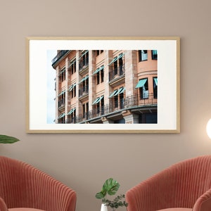 Unique Digital Prints, Building Architecture Orange Wall Art, Wall Deco Trendy, Earth Tone Prints