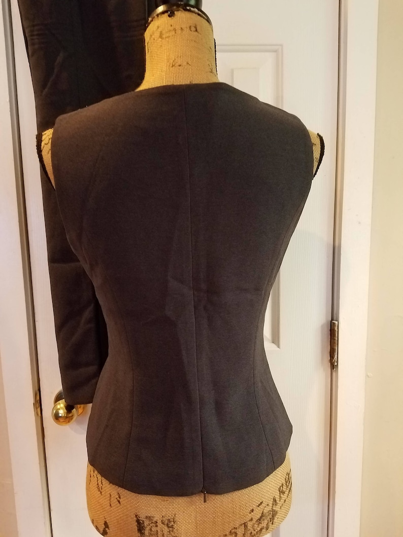 Golden Horse Ladies 3pcs Suit Gray Hong Kong 80/'s Office Business Vintage Dinner Ladies Suit Gray Dinner Interview Party Vintage