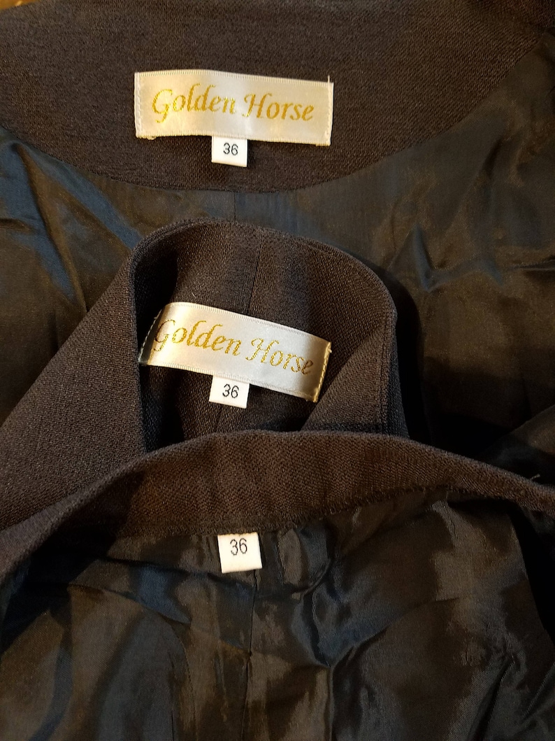Golden Horse Ladies 3pcs Suit Gray Hong Kong 80/'s Office Business Vintage Dinner Ladies Suit Gray Dinner Interview Party Vintage