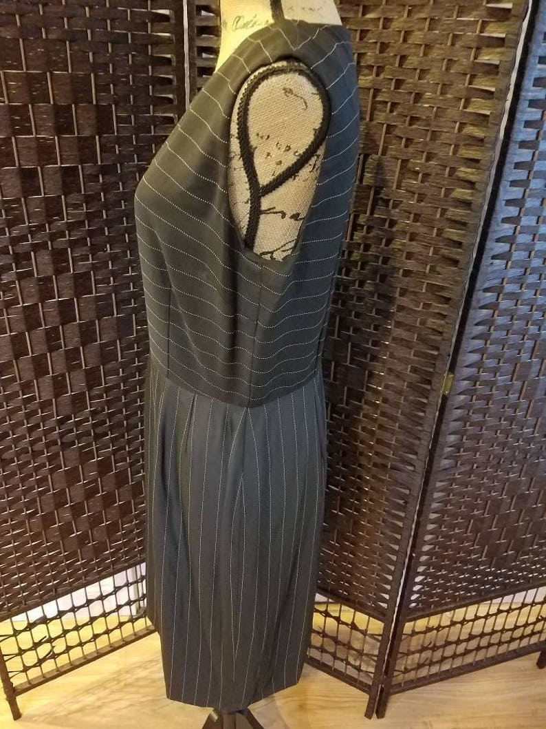 Jaeger Dress Made in Great Britain Ladies Dress Size Large Black White Office Casual Dining Business Lunch Jaeger Wedding Party Reception