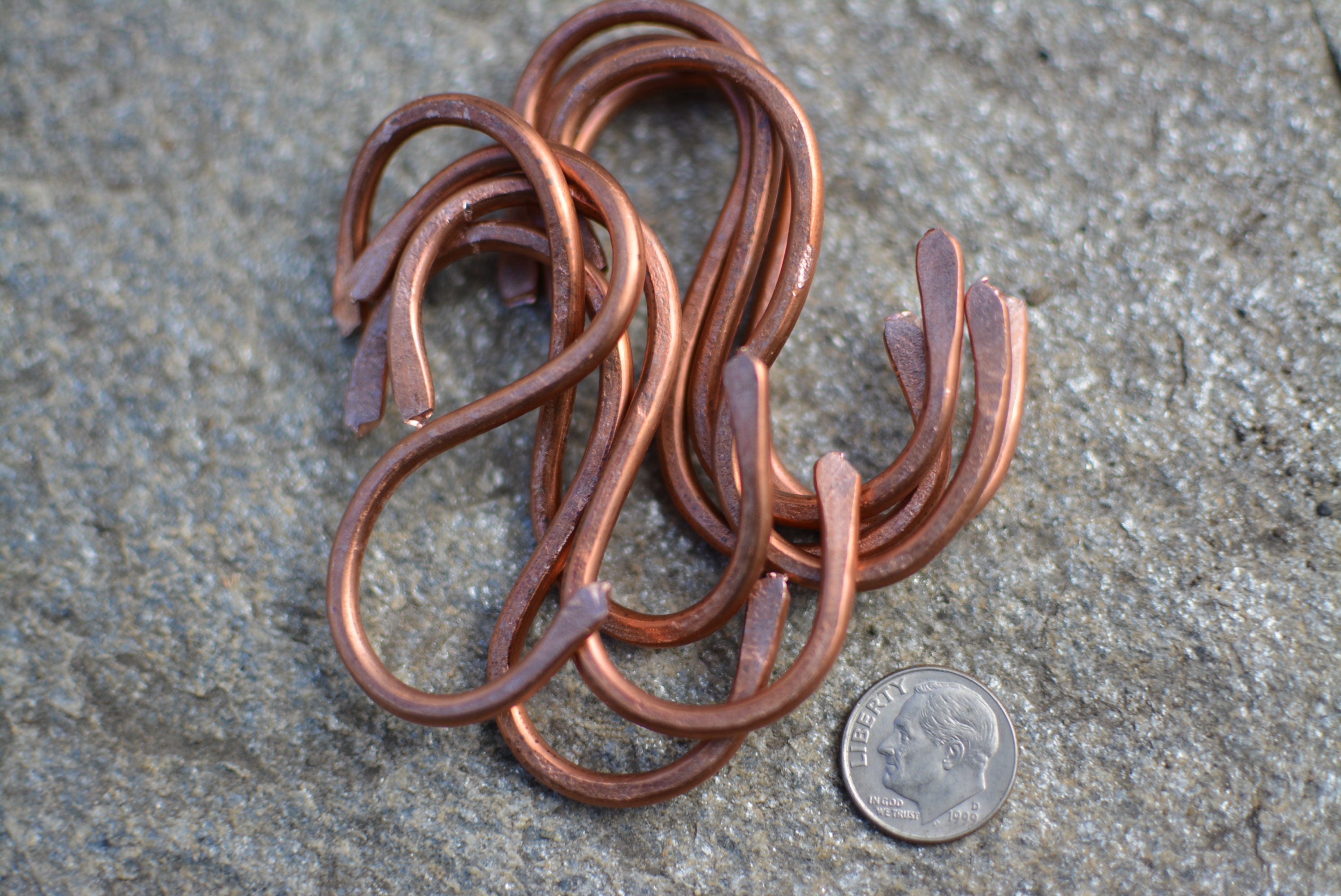 Set of 8 Small 2inch Copper S Hooks Hangers Pot Rack Etsy